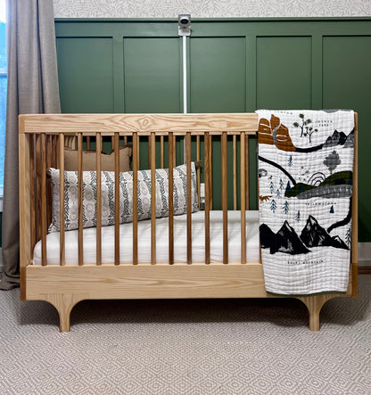 Classic American White Ash Baby Crib