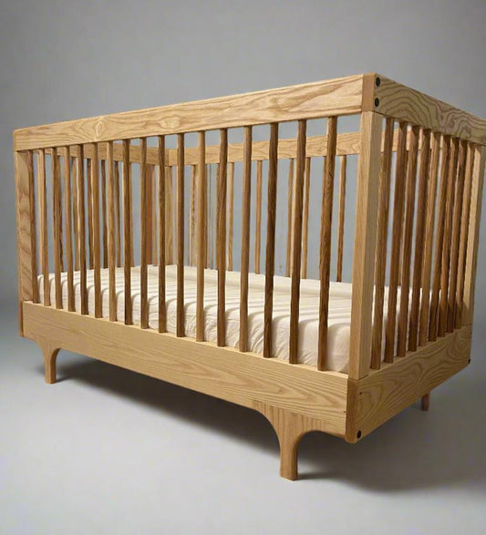 Classic American White Ash Baby Crib